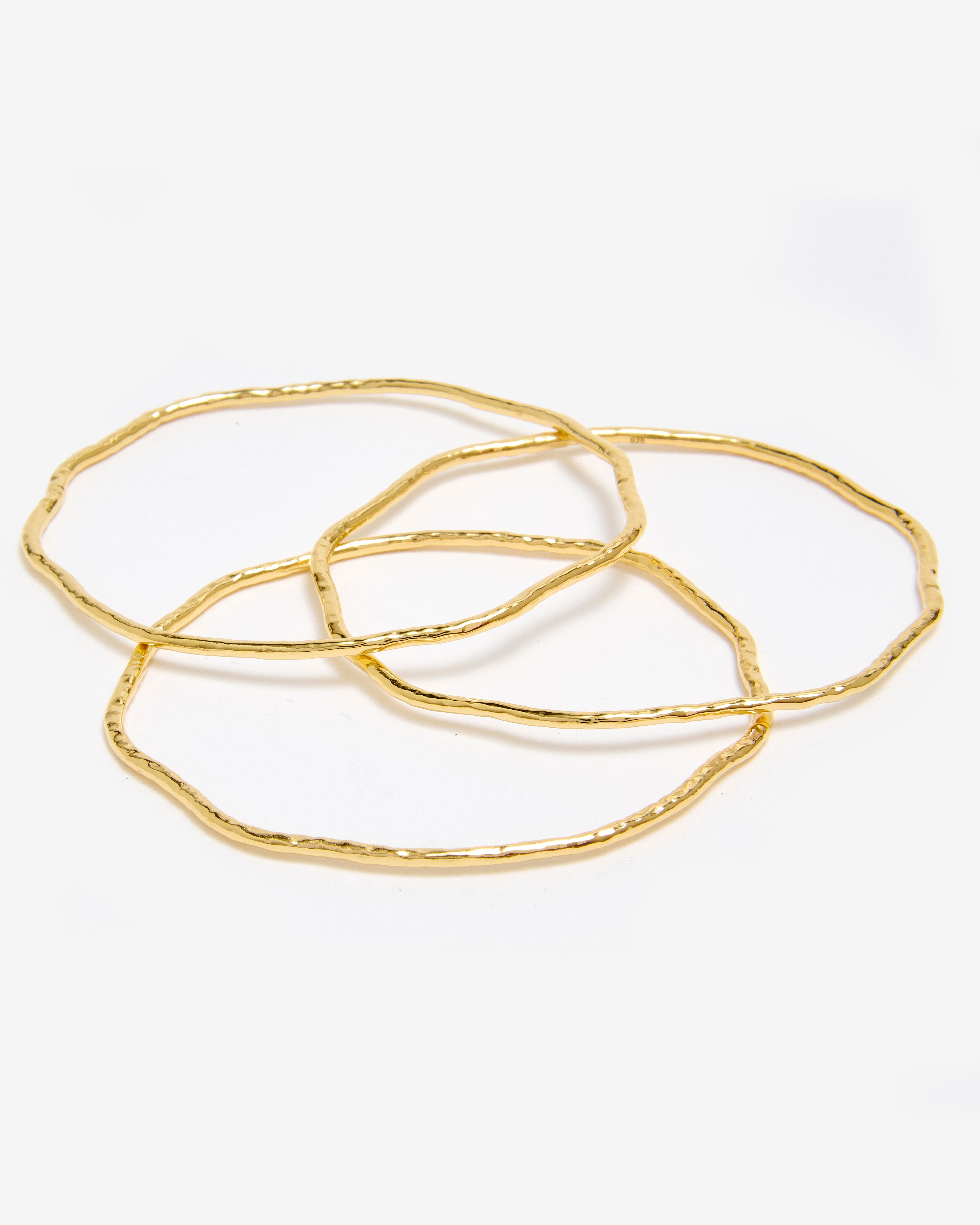 GOLD HAMMERED BANGLE - SET OF THREE