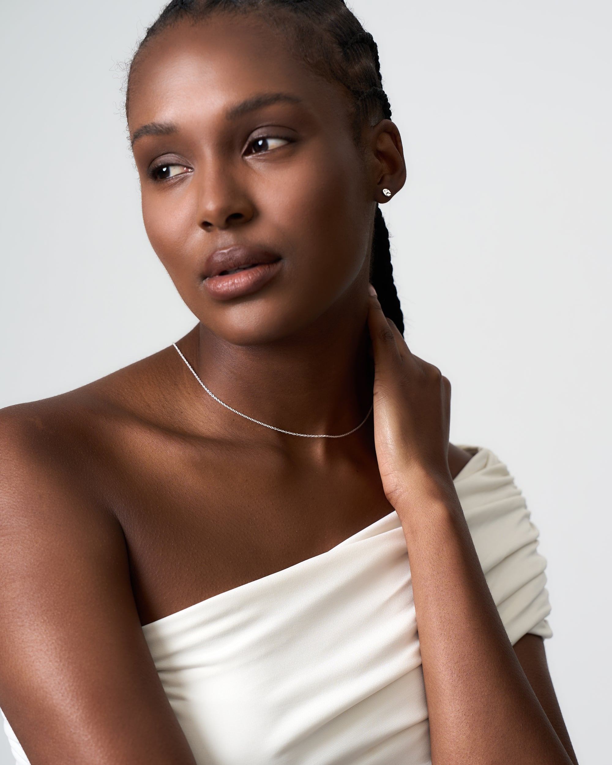 SILVER HAMMERED STUD EARRINGS