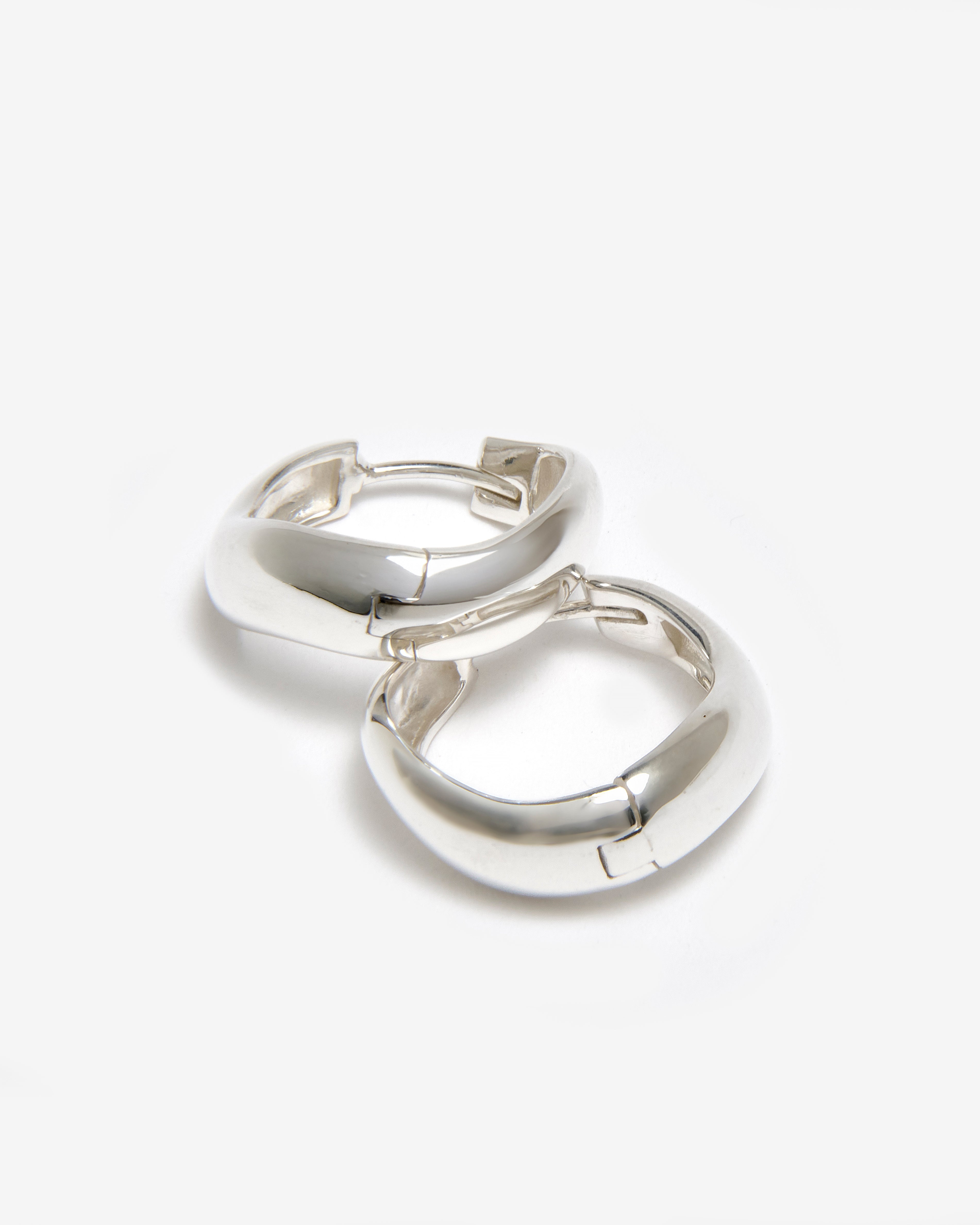 SILVER SWOOP HOOP EARRINGS