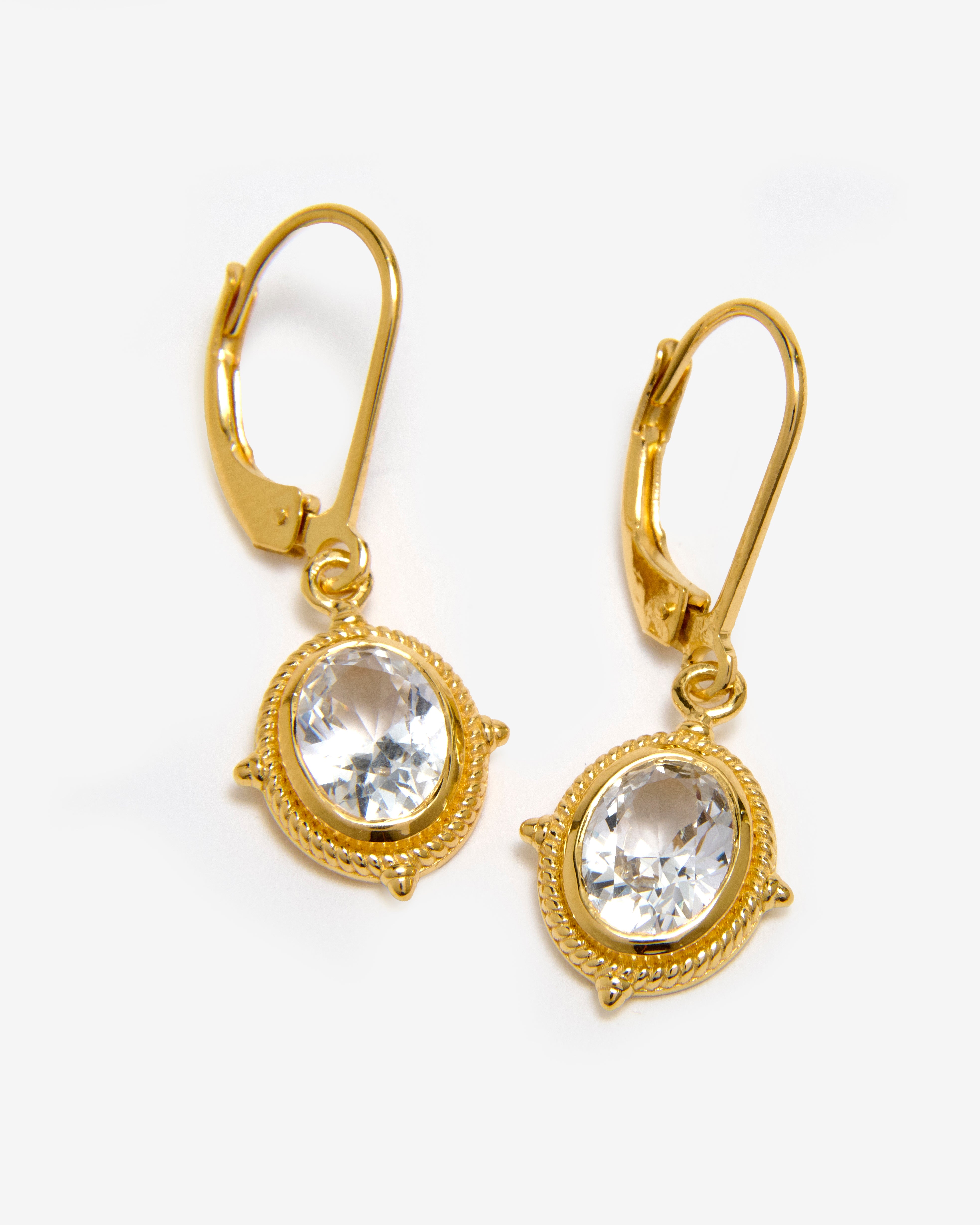WHITE SAPPHIRE DROP EARRINGS