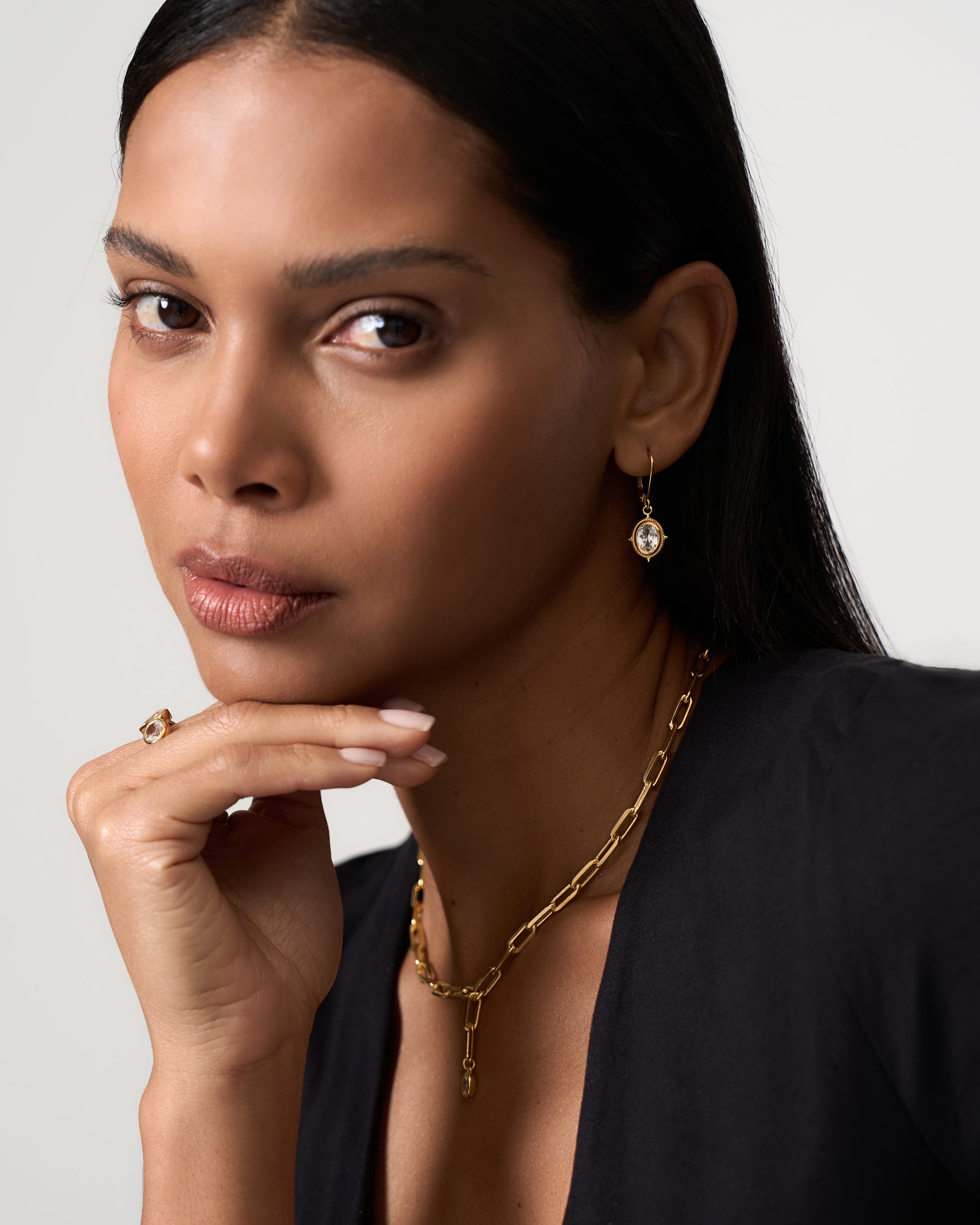 WHITE SAPPHIRE DROP EARRINGS