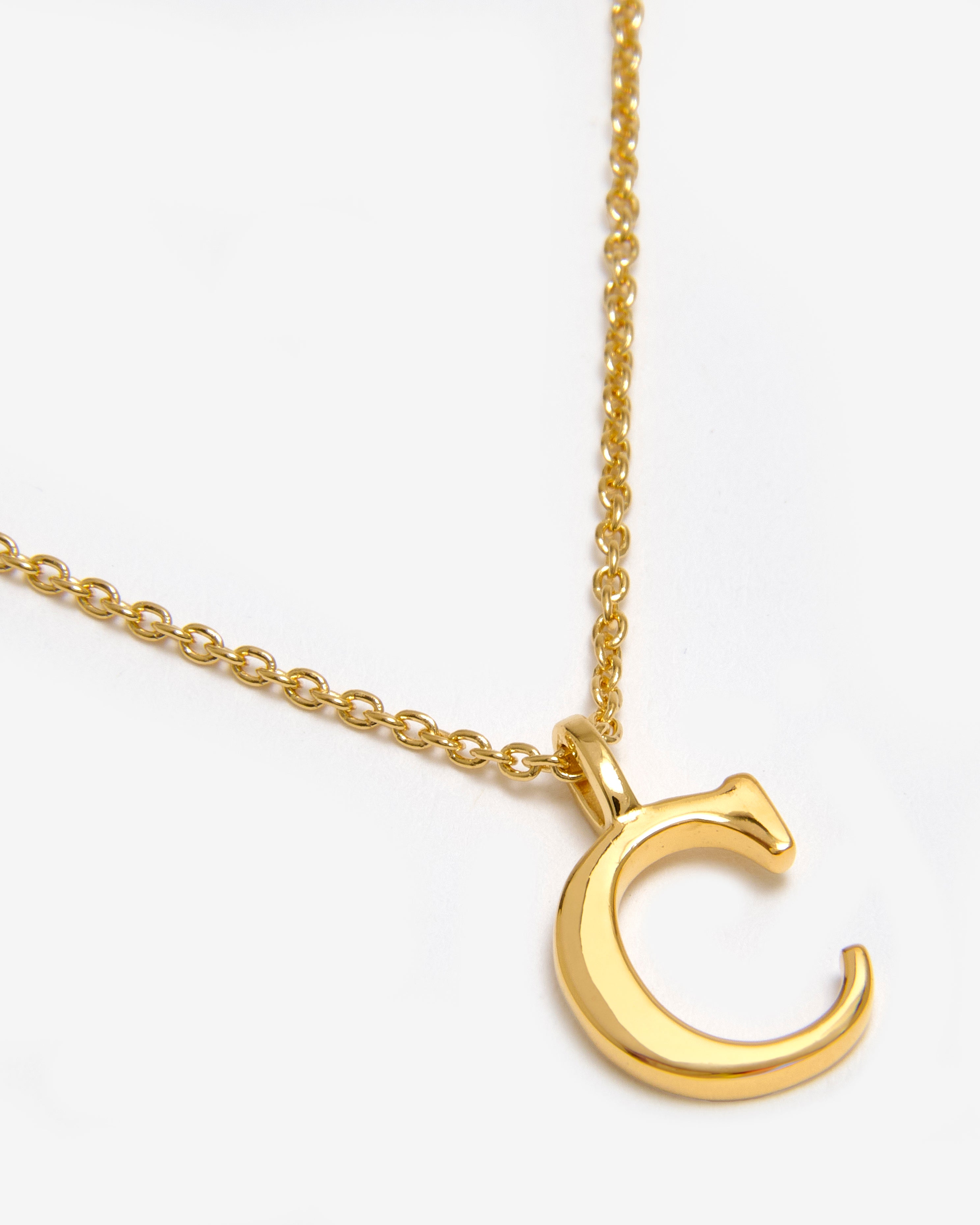 GOLD POLISHED INITIAL NECKLACE