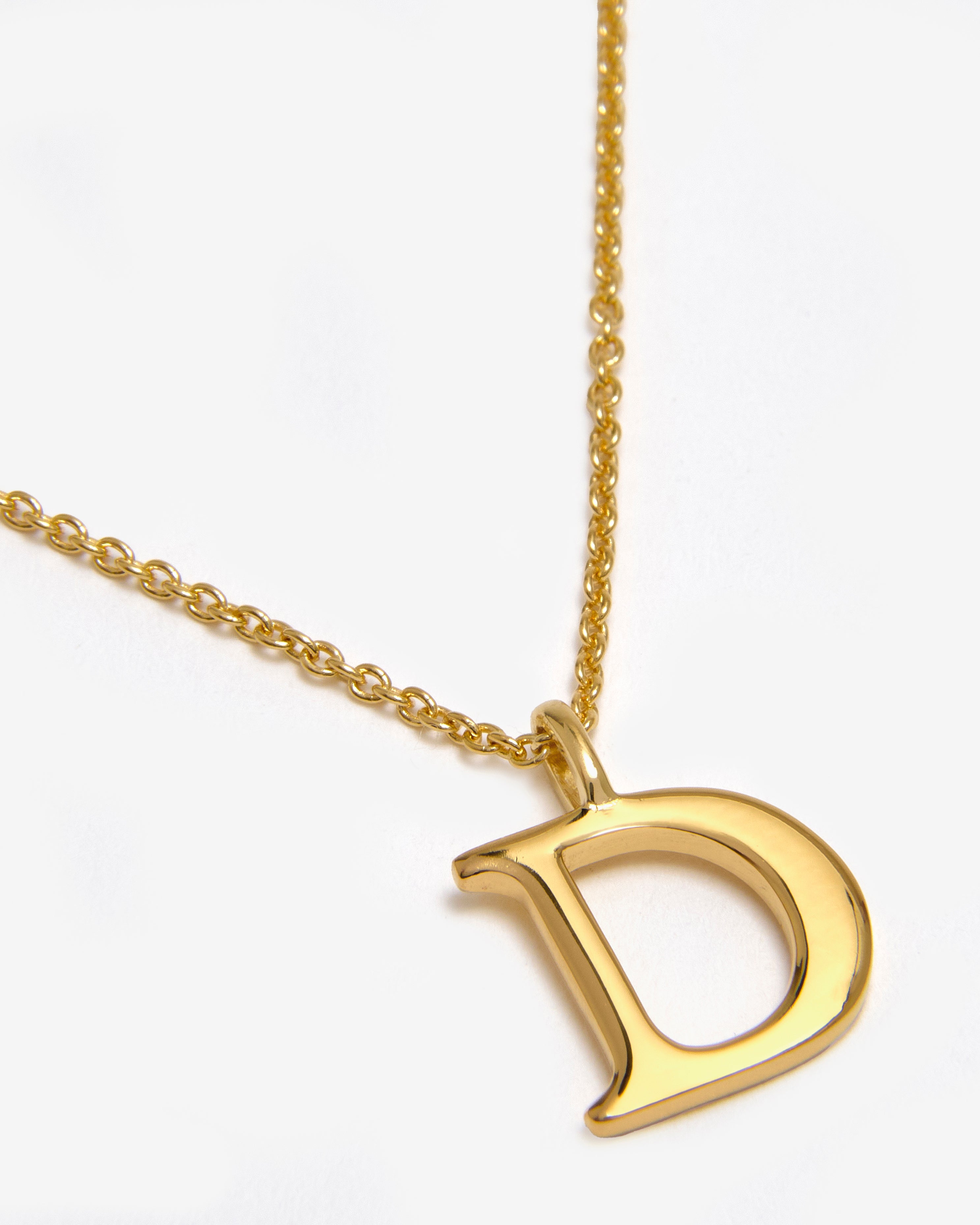 GOLD POLISHED INITIAL NECKLACE