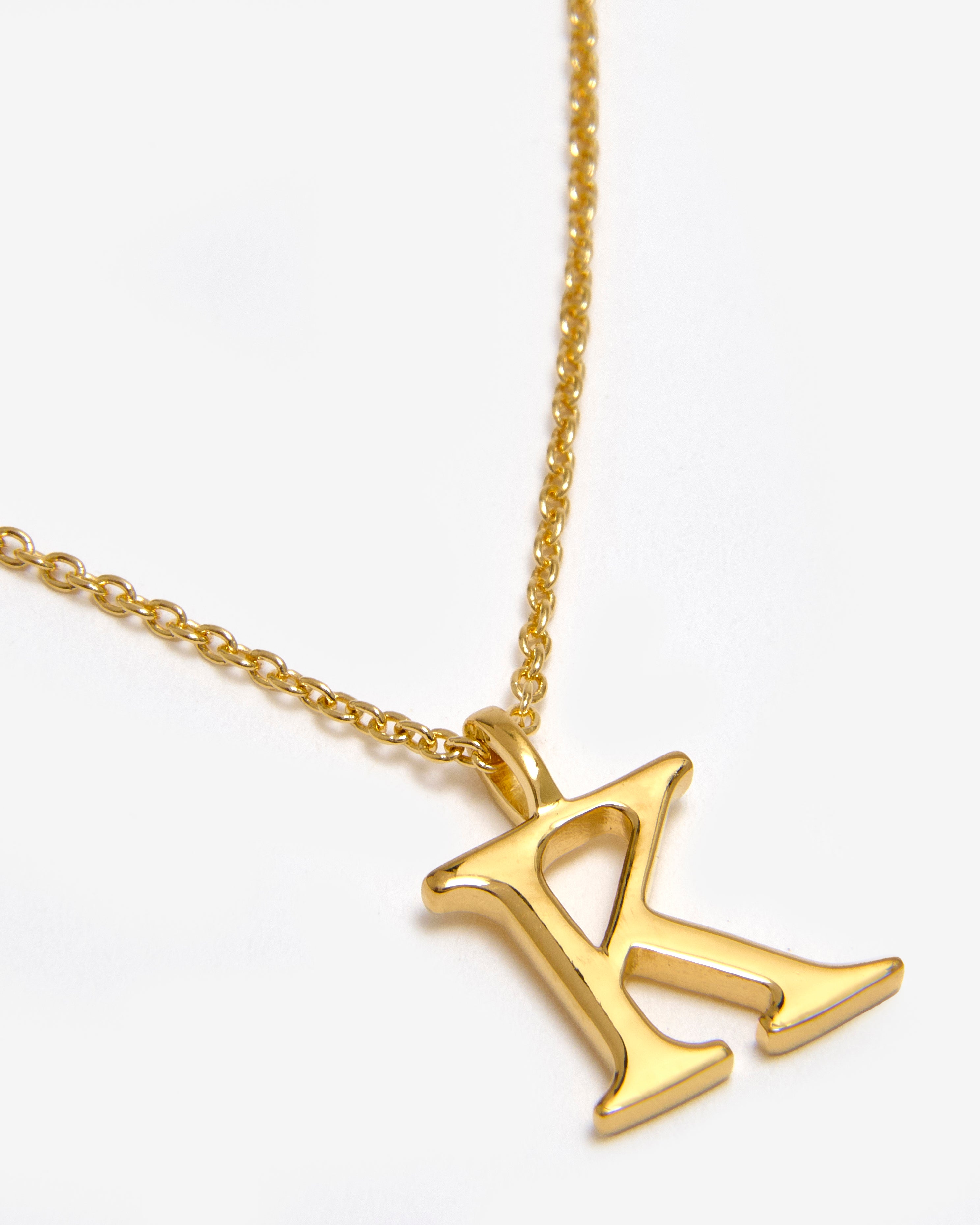 GOLD POLISHED INITIAL NECKLACE