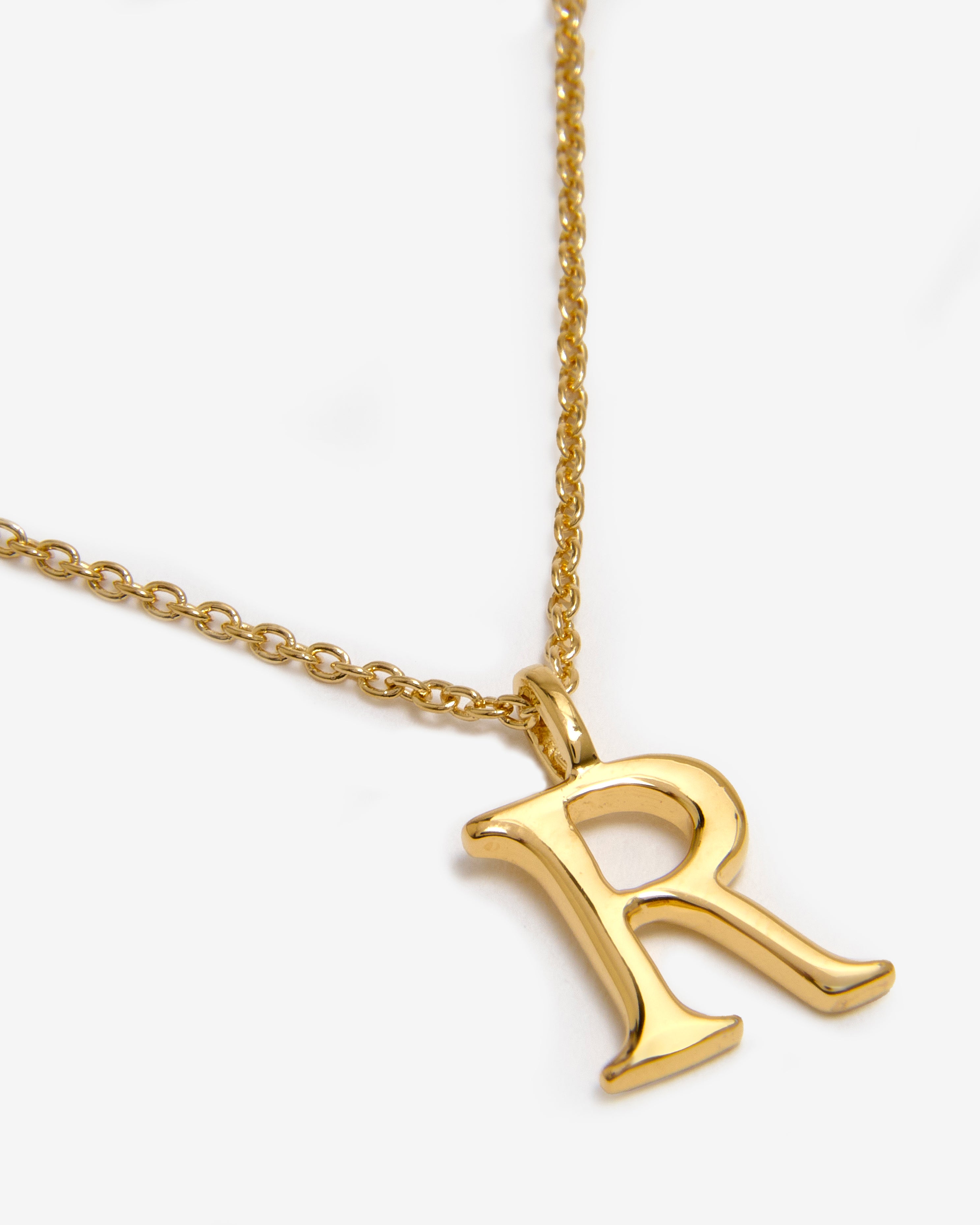 GOLD POLISHED INITIAL NECKLACE