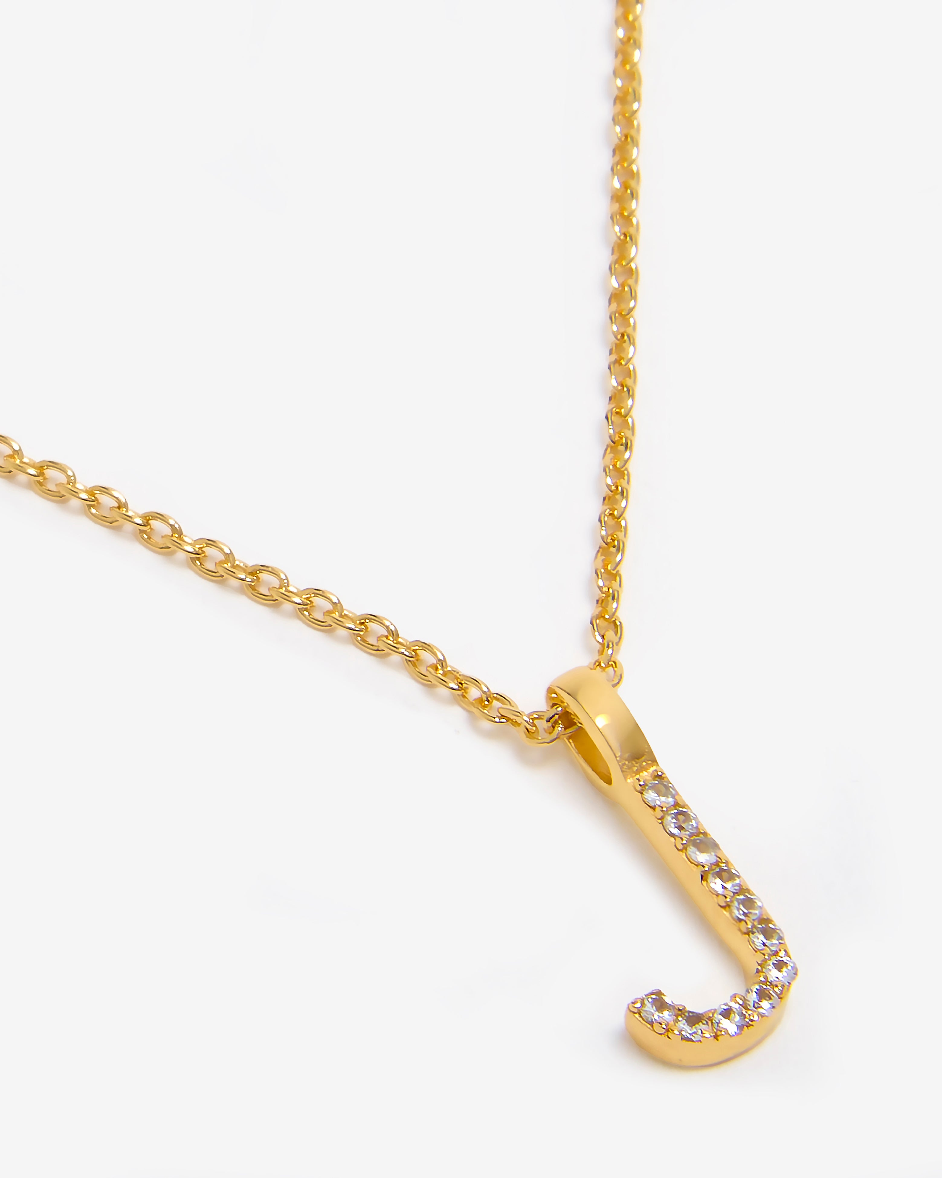 GOLD WHITE SAPPHIRE INITIAL NECKLACE