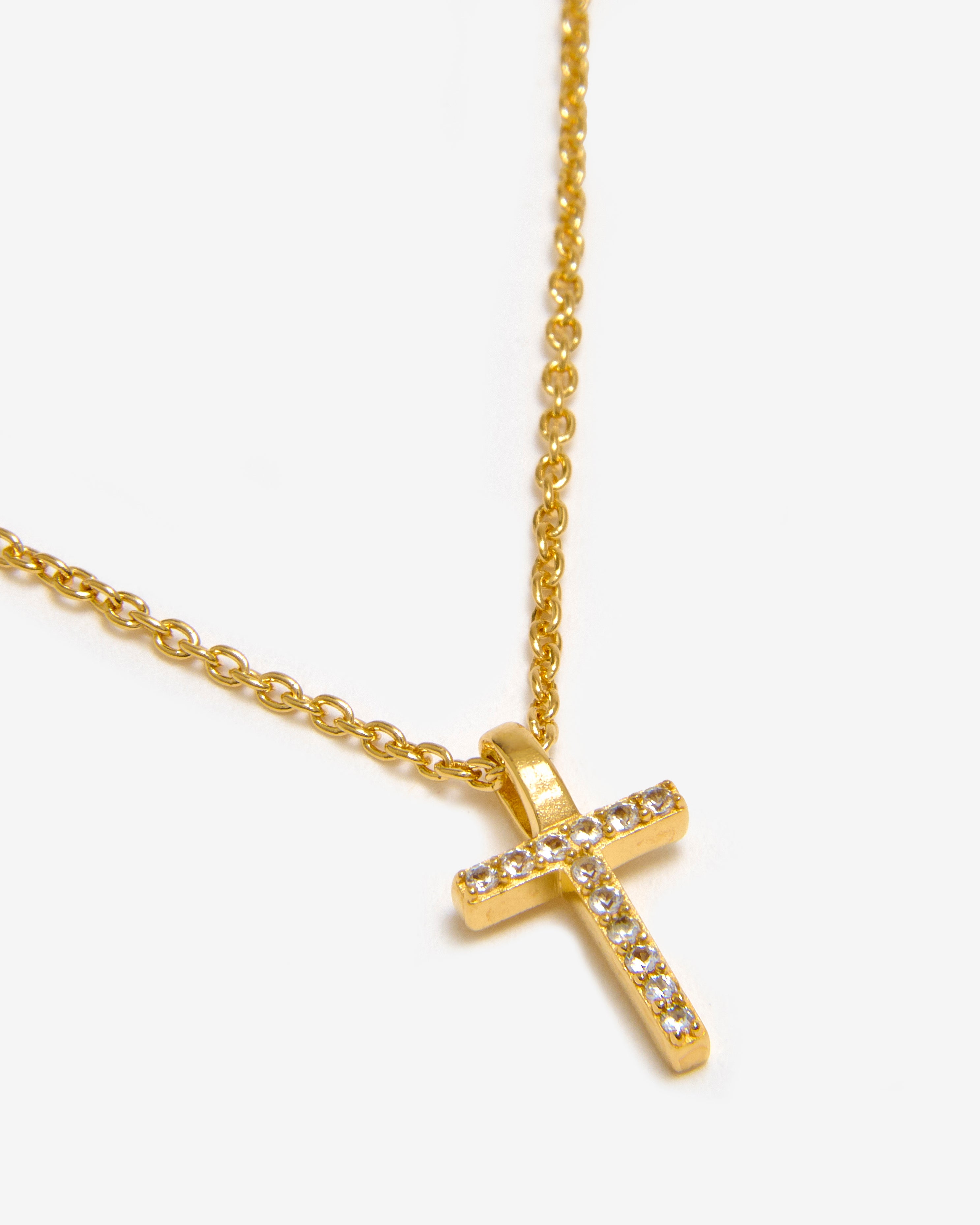 GOLD WHITE SAPPHIRE INITIAL NECKLACE