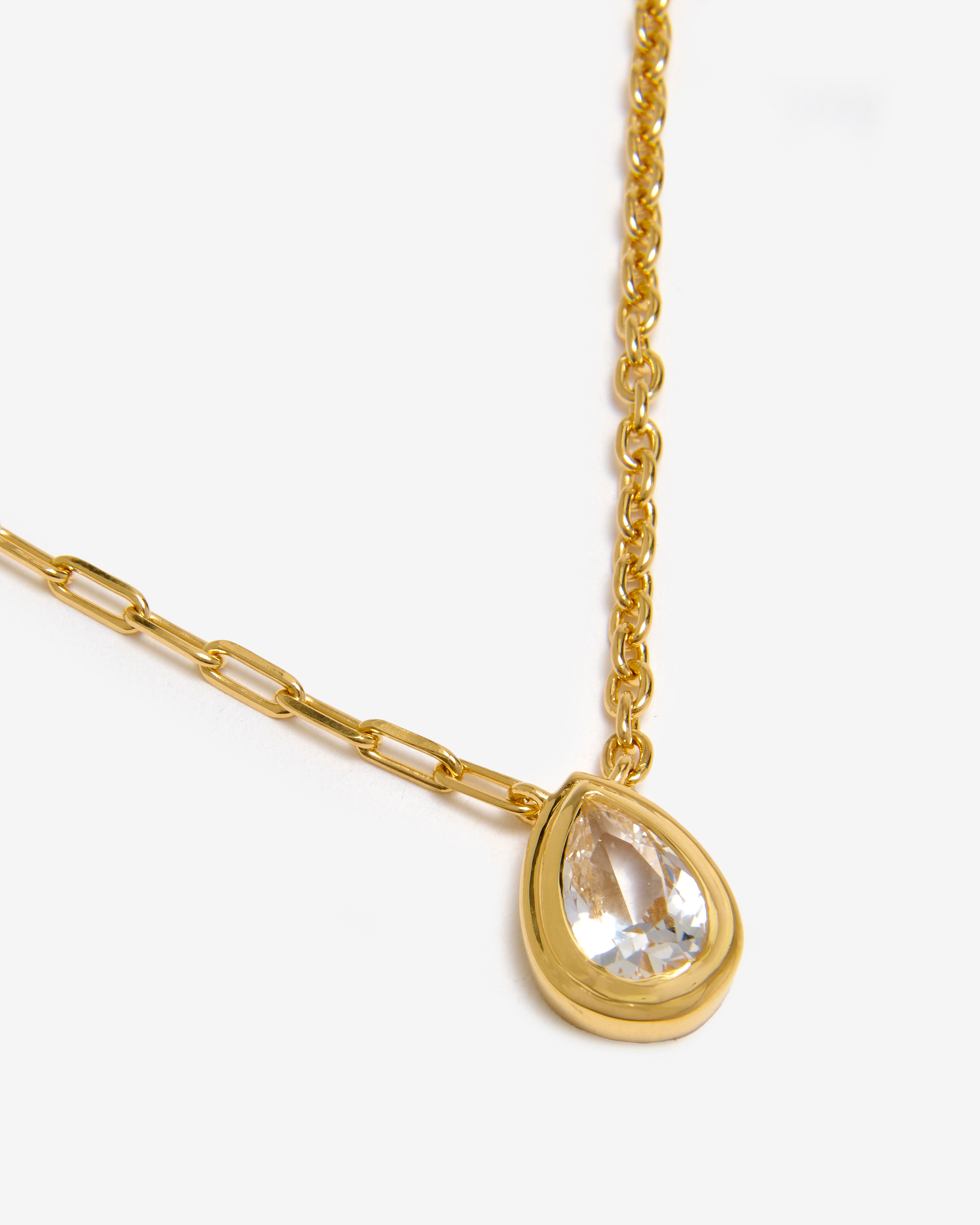 WHITE SAPPHIRE PEAR NECKLACE