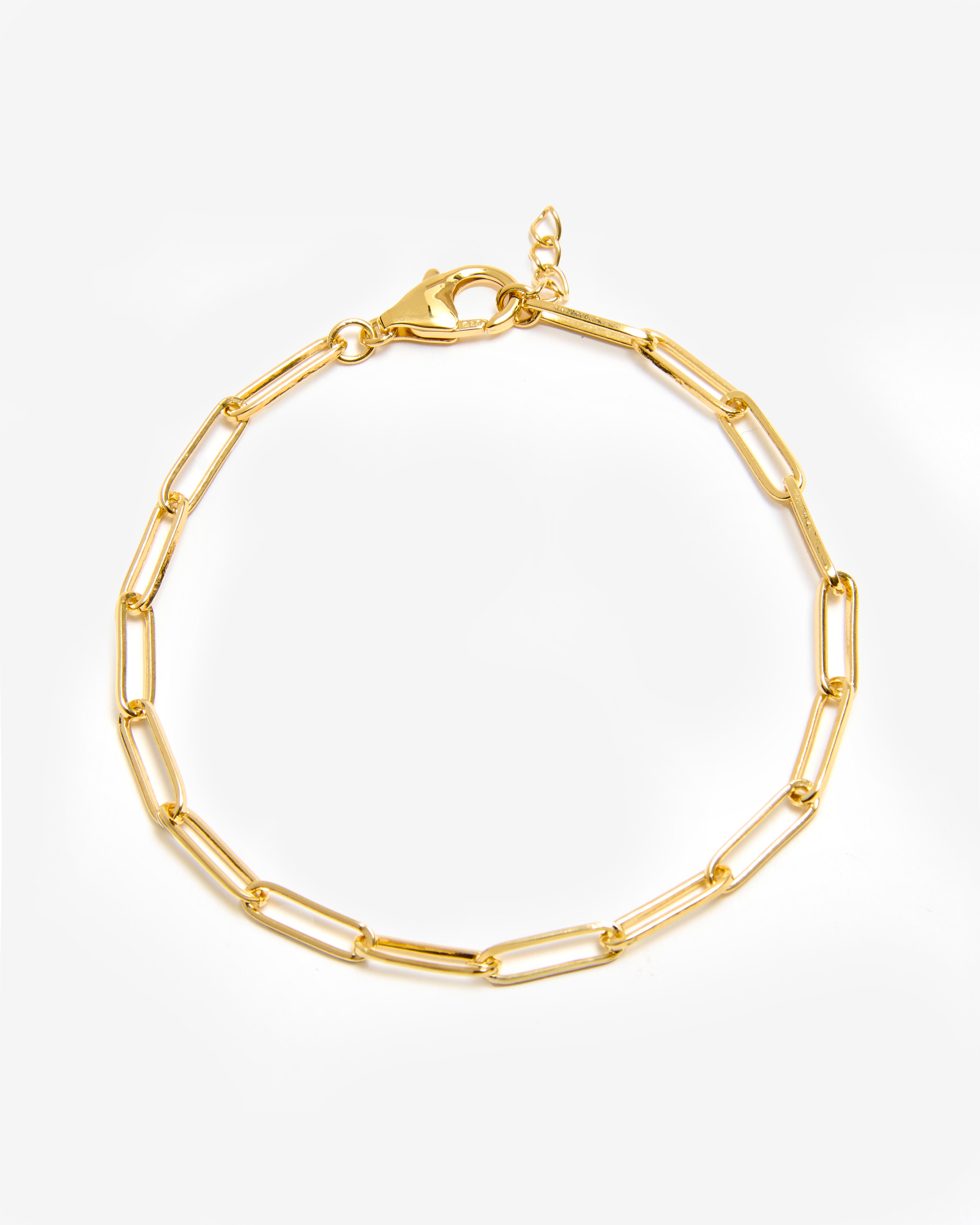 GOLD PAPERCLIP CHAIN BRACELET - MEDIUM LINKS