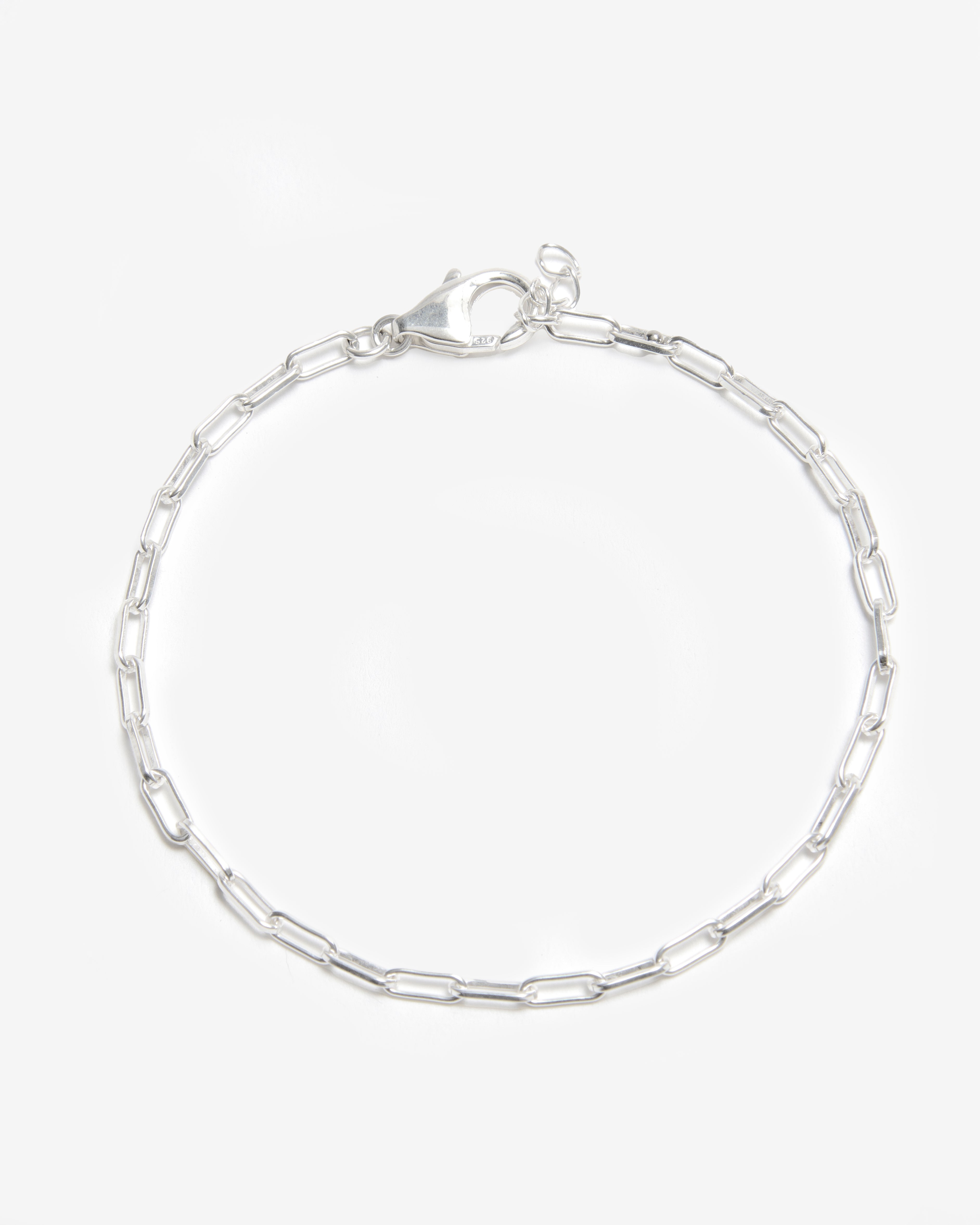 SILVER PAPERCLIP CHAIN BRACELET - SMALL LINKS