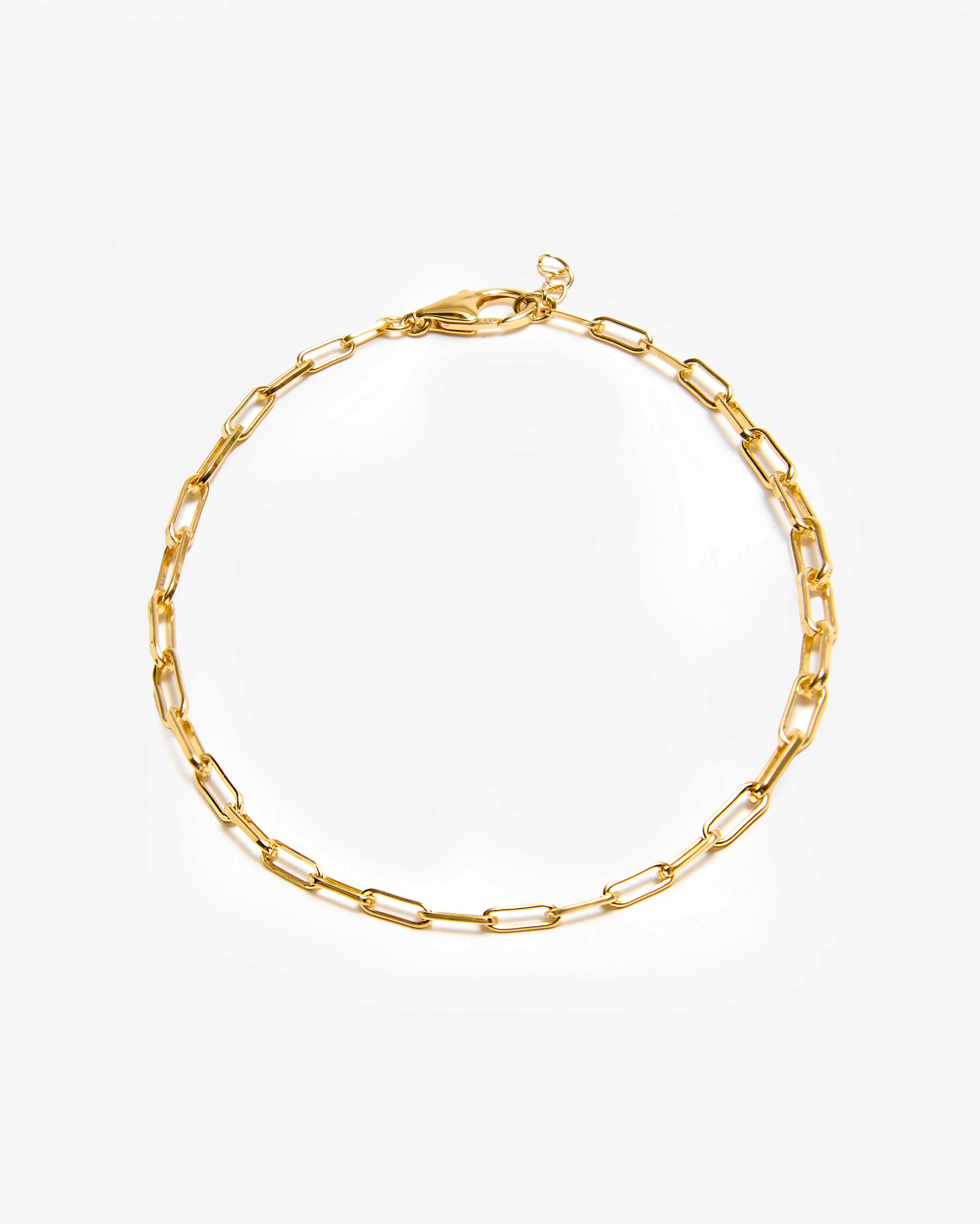 GOLD PAPERCLIP CHAIN BRACELET - SMALL LINKS