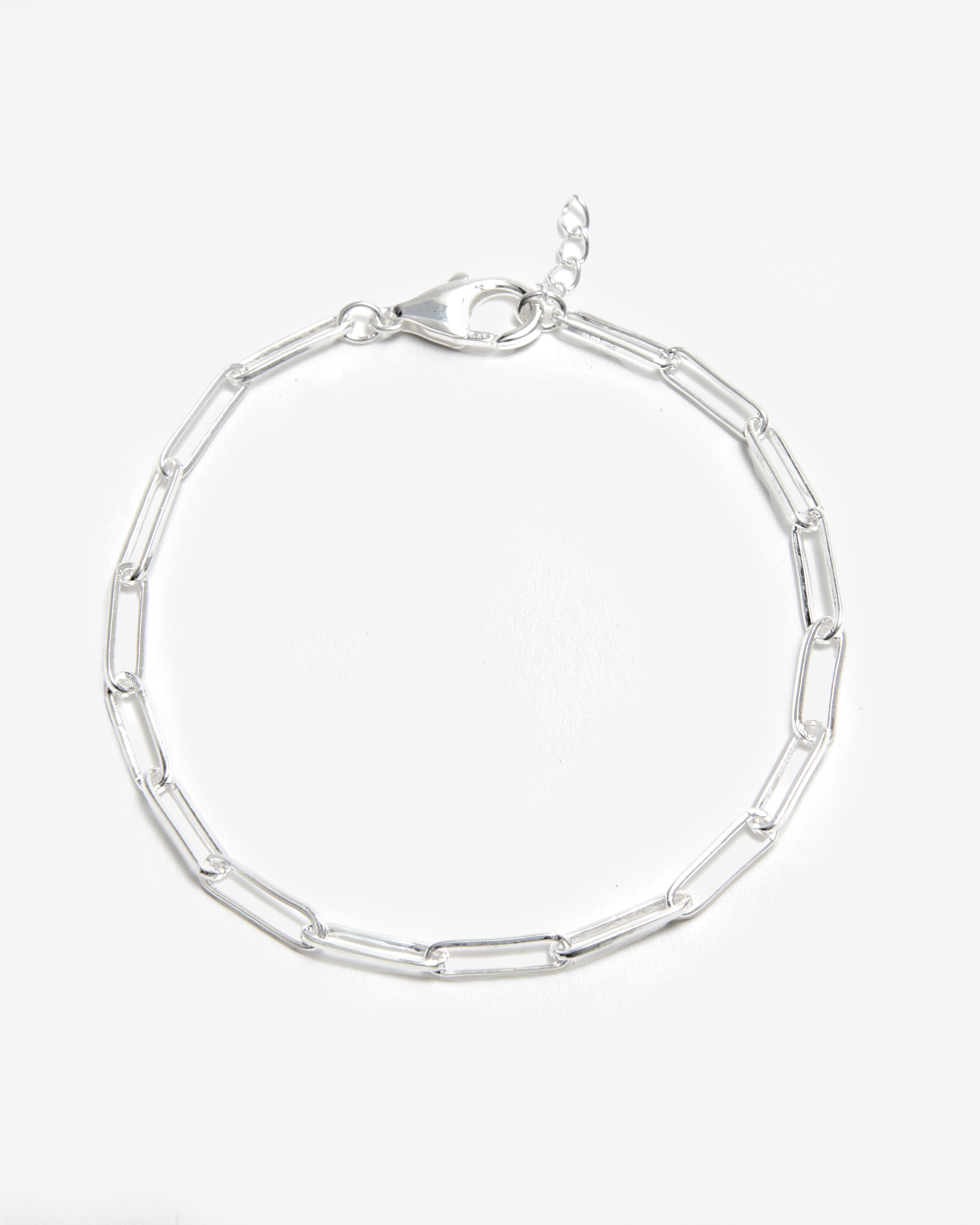 SILVER PAPERCLIP CHAIN BRACELET - MEDIUM LINKS