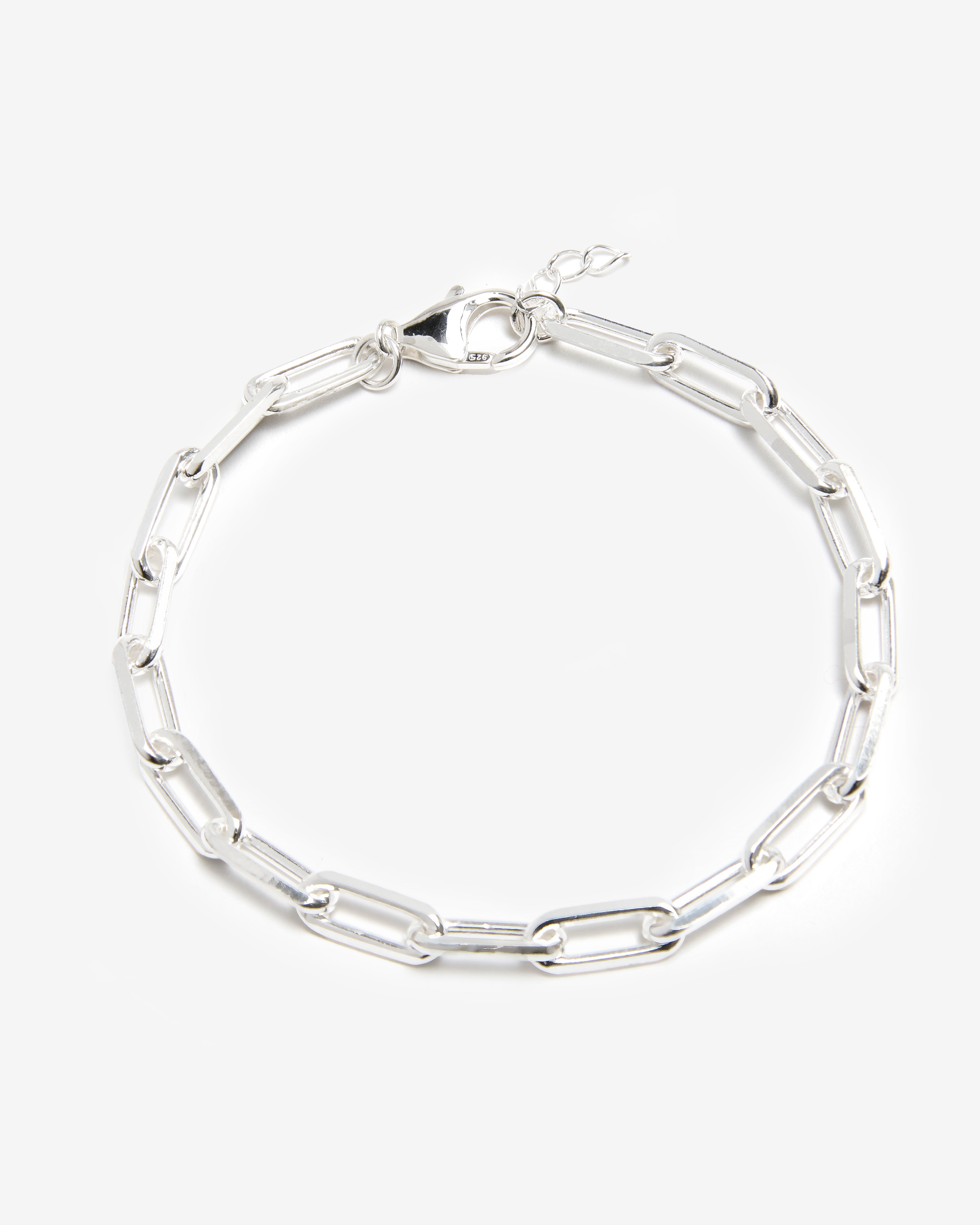 SILVER PAPERCLIP CHAIN BRACELET - CHUNKY LINKS