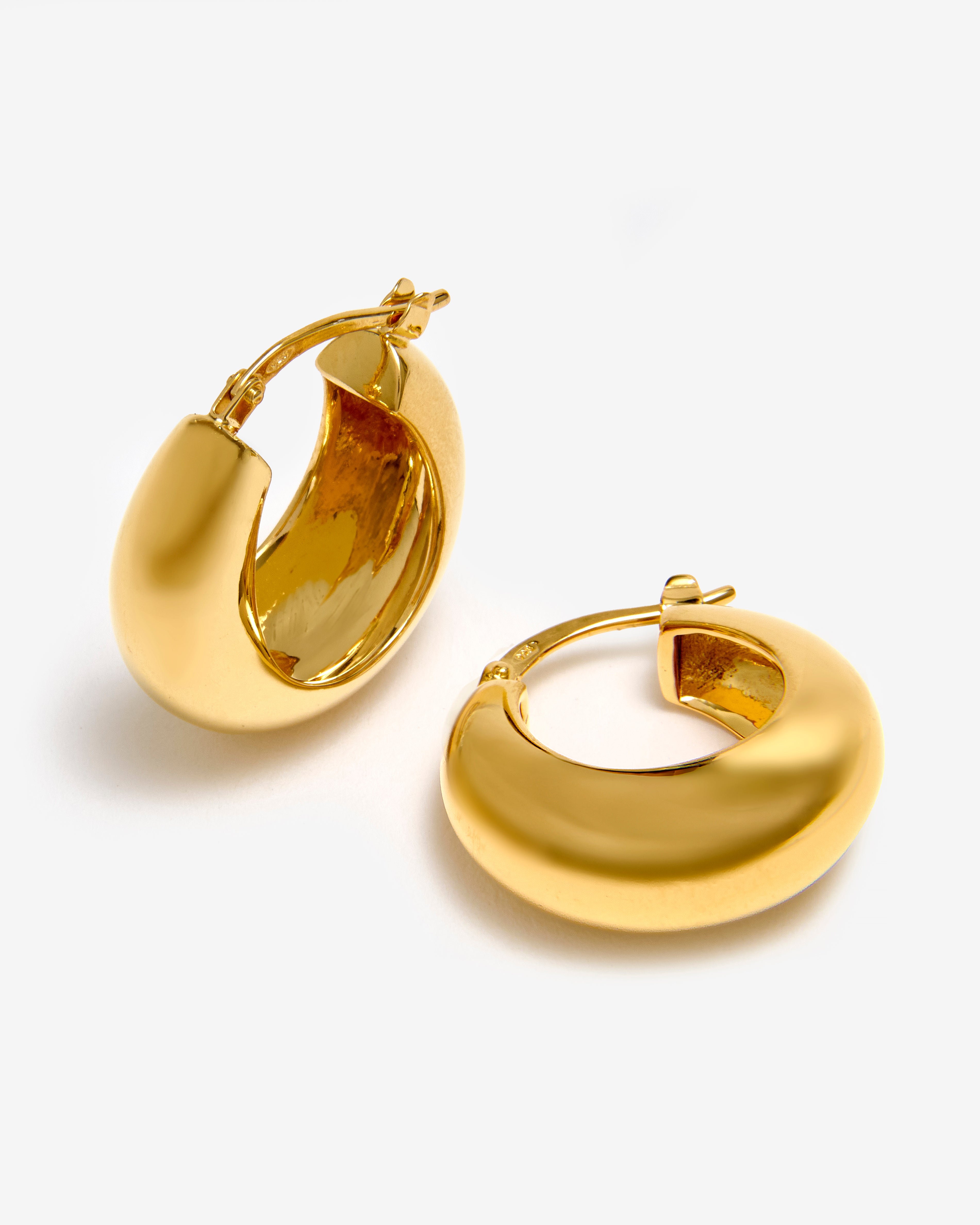 GOLD SMALL CHUNKY HOOP EARRINGS