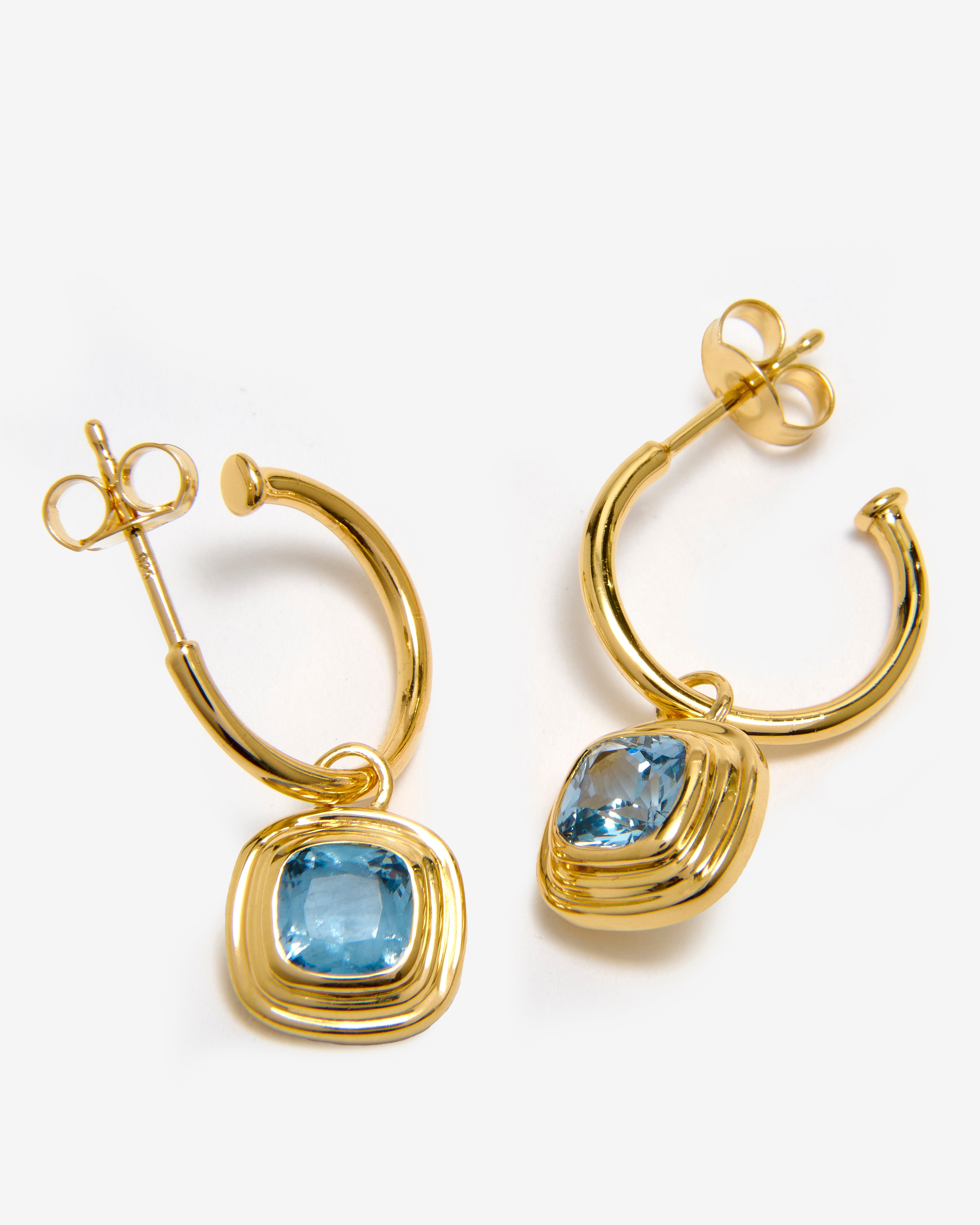 AQUAMARINE SQUOVAL RIDGE EARRINGS