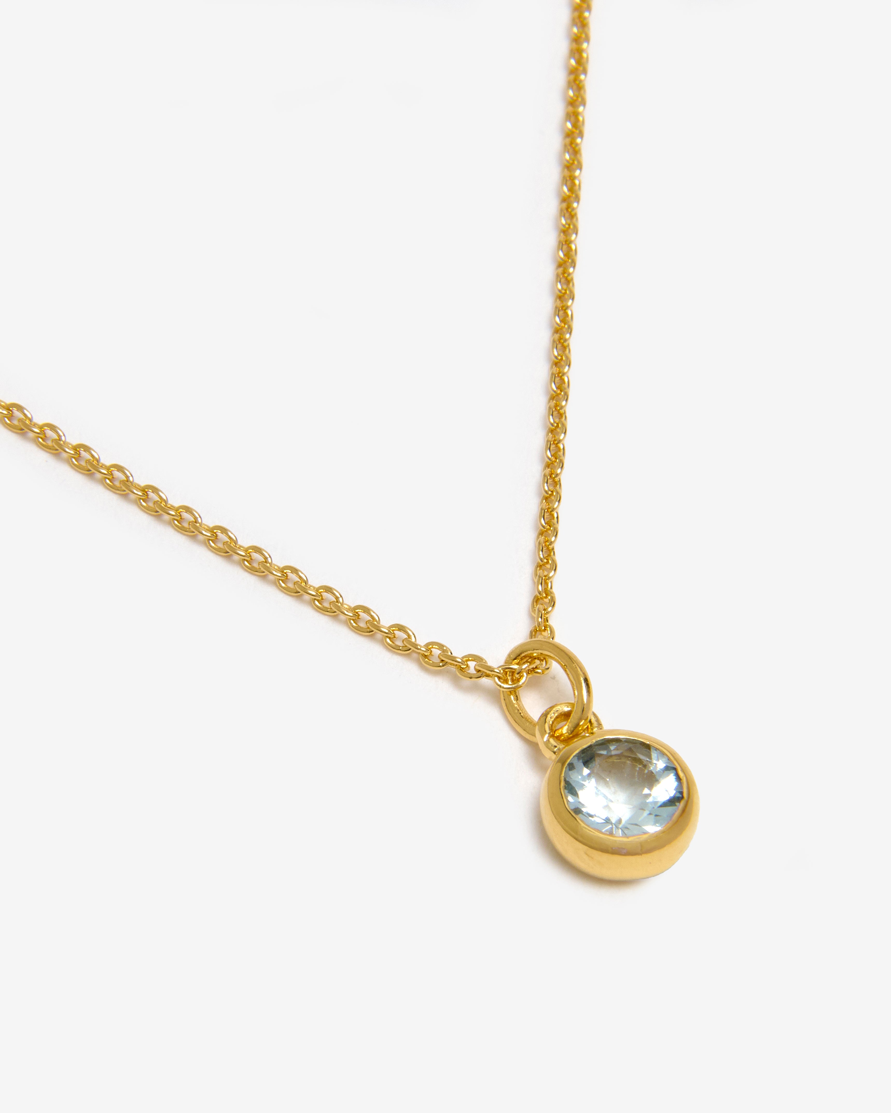 ROUND BIRTHSTONE NECKLACE - MARCH