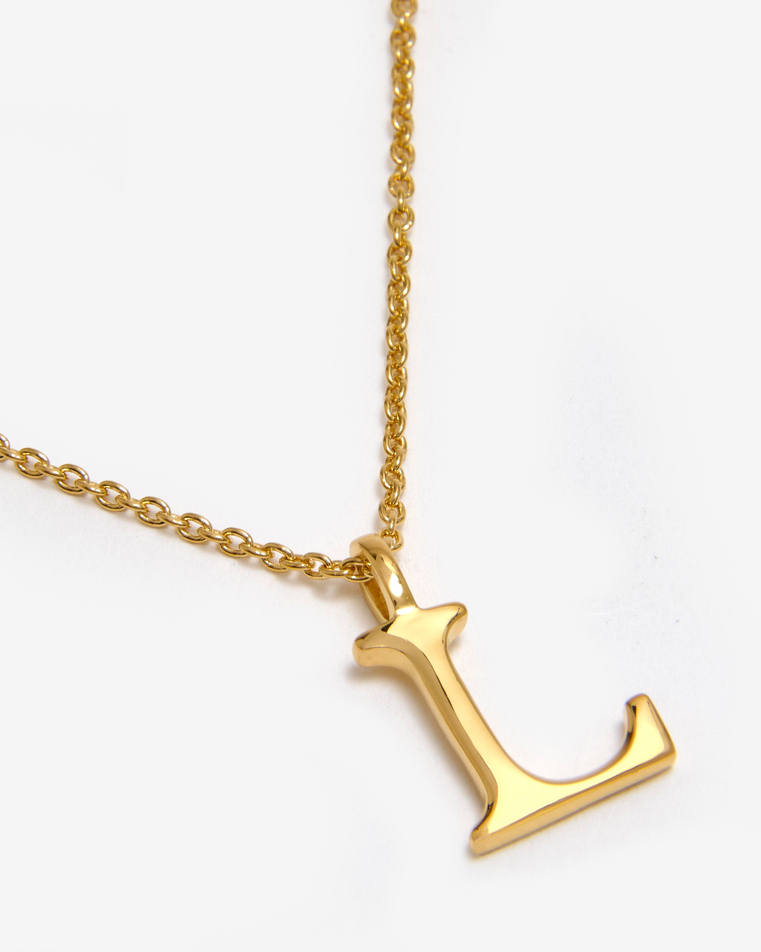 GOLD POLISHED INITIAL NECKLACE