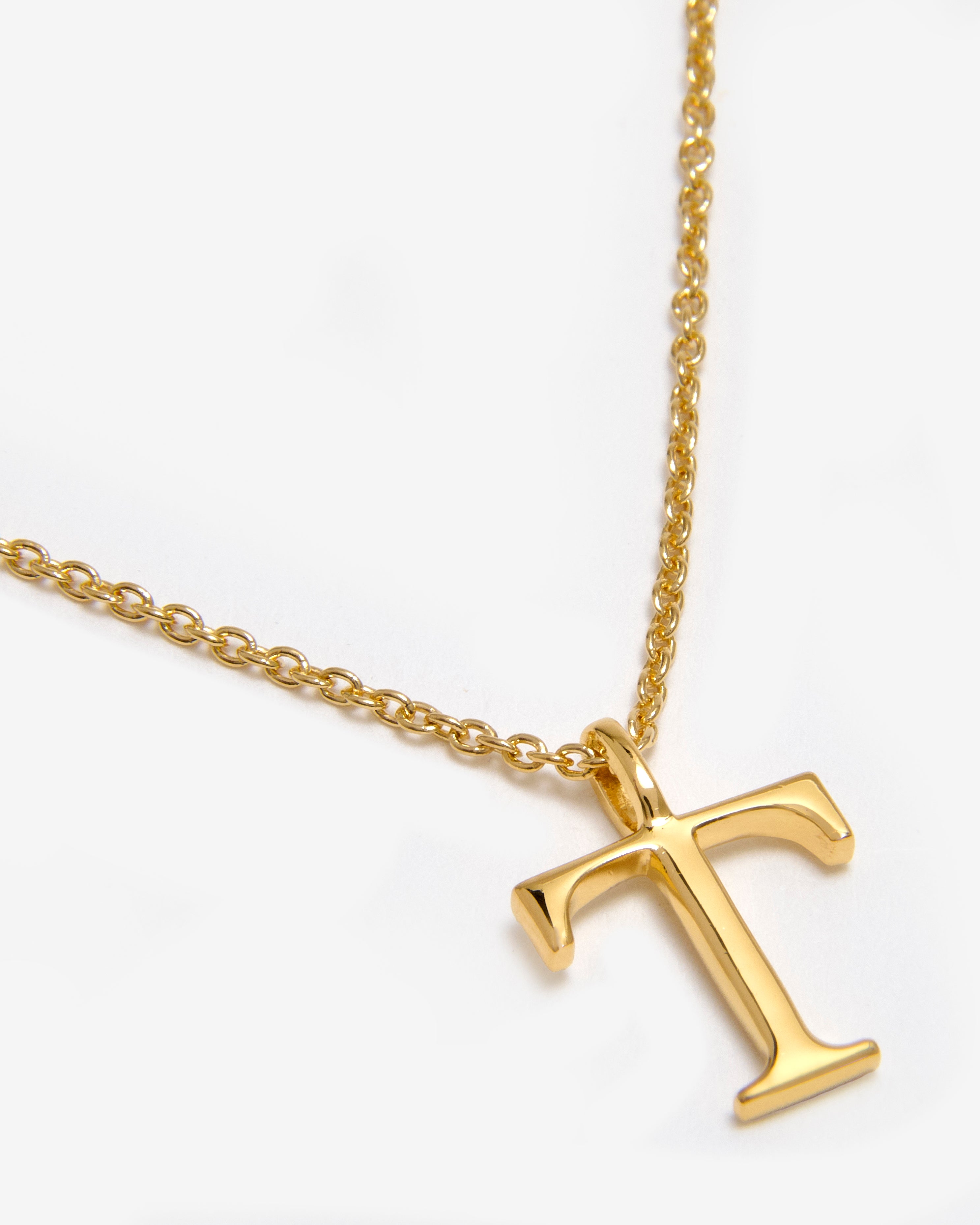 GOLD POLISHED INITIAL NECKLACE