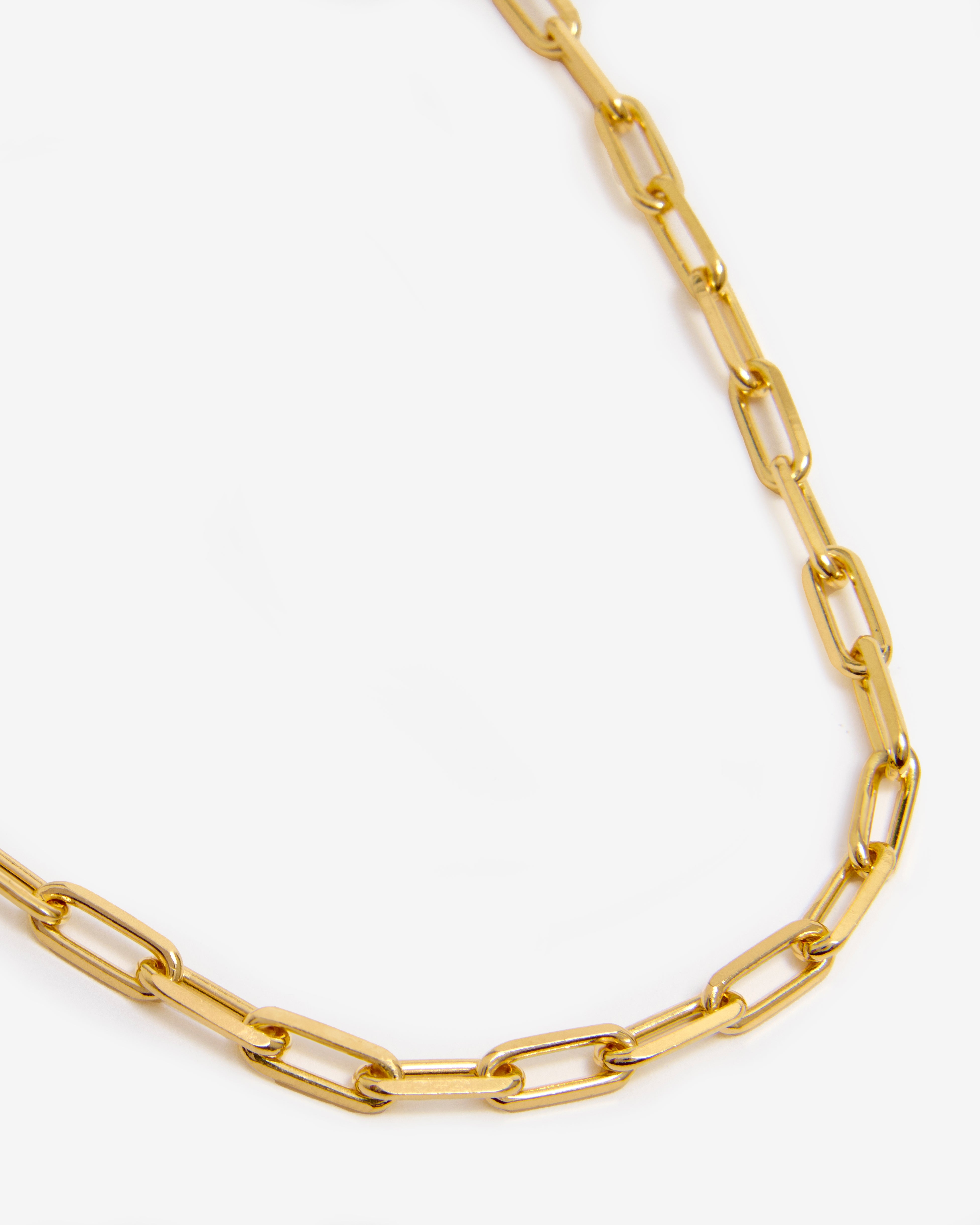 GOLD PAPERCLIP CHAIN NECKLACE - LARGE