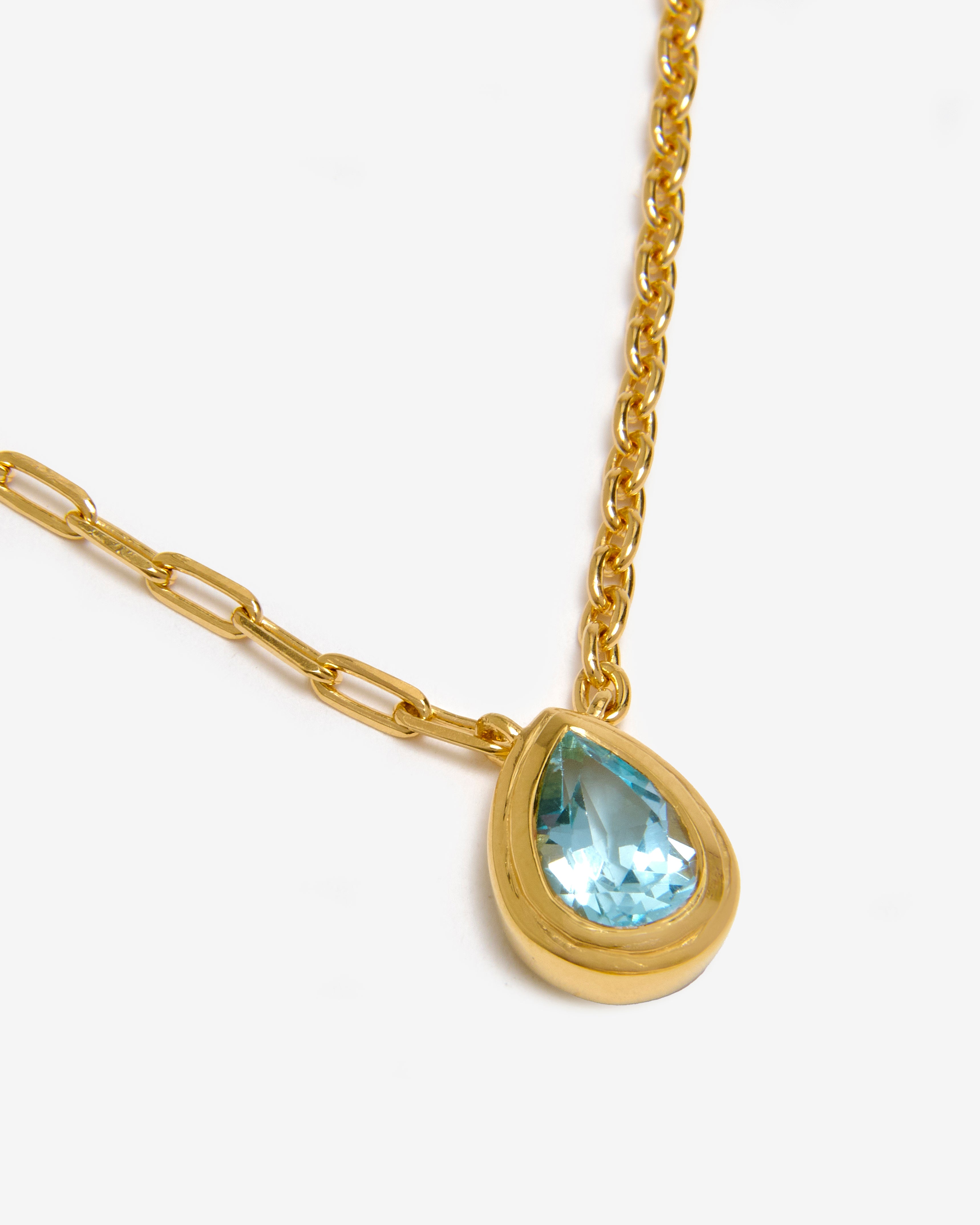 BLUE TOPAZ PEAR NECKLACE