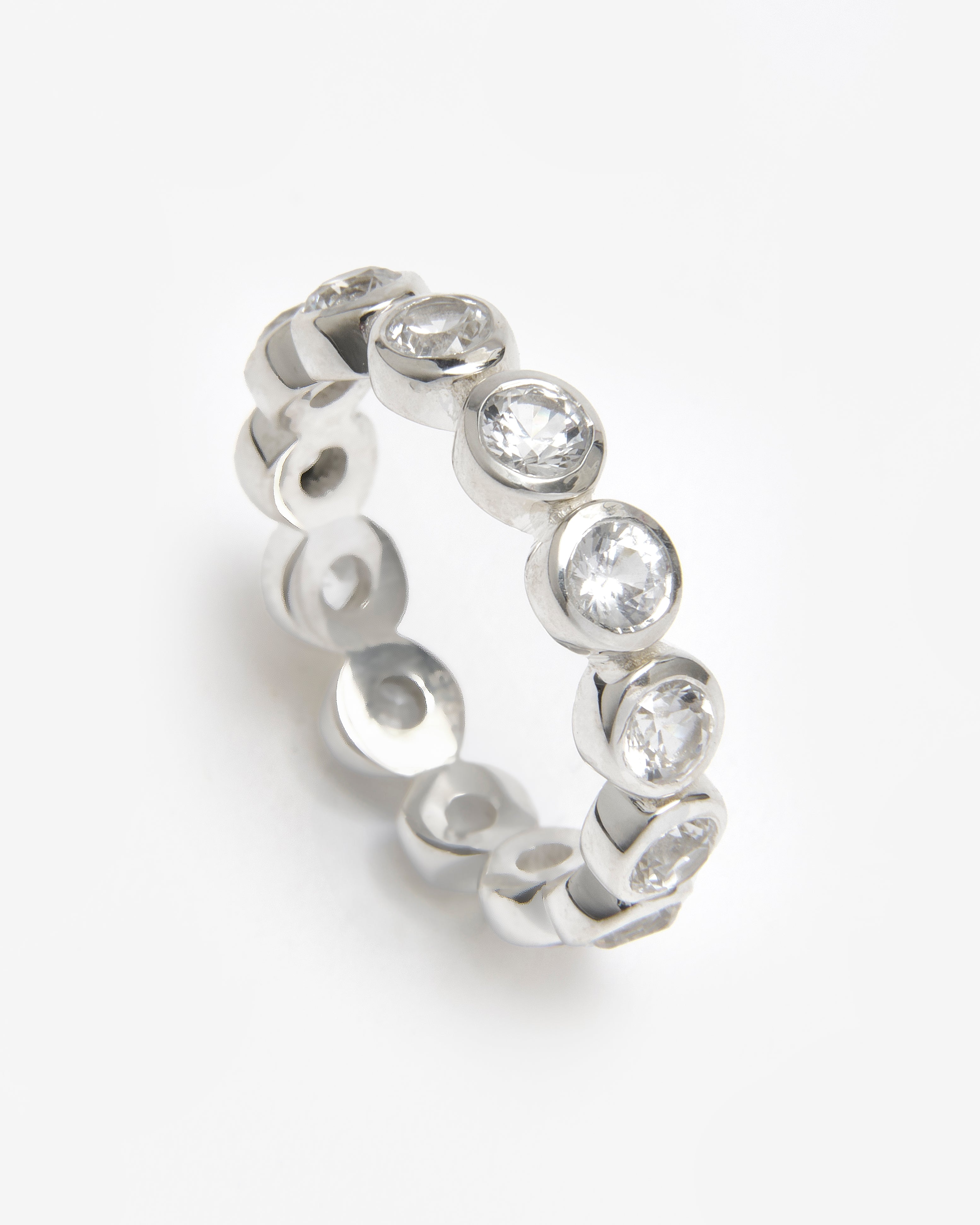 SILVER WHITE SAPPHIRE ETERNITY RING