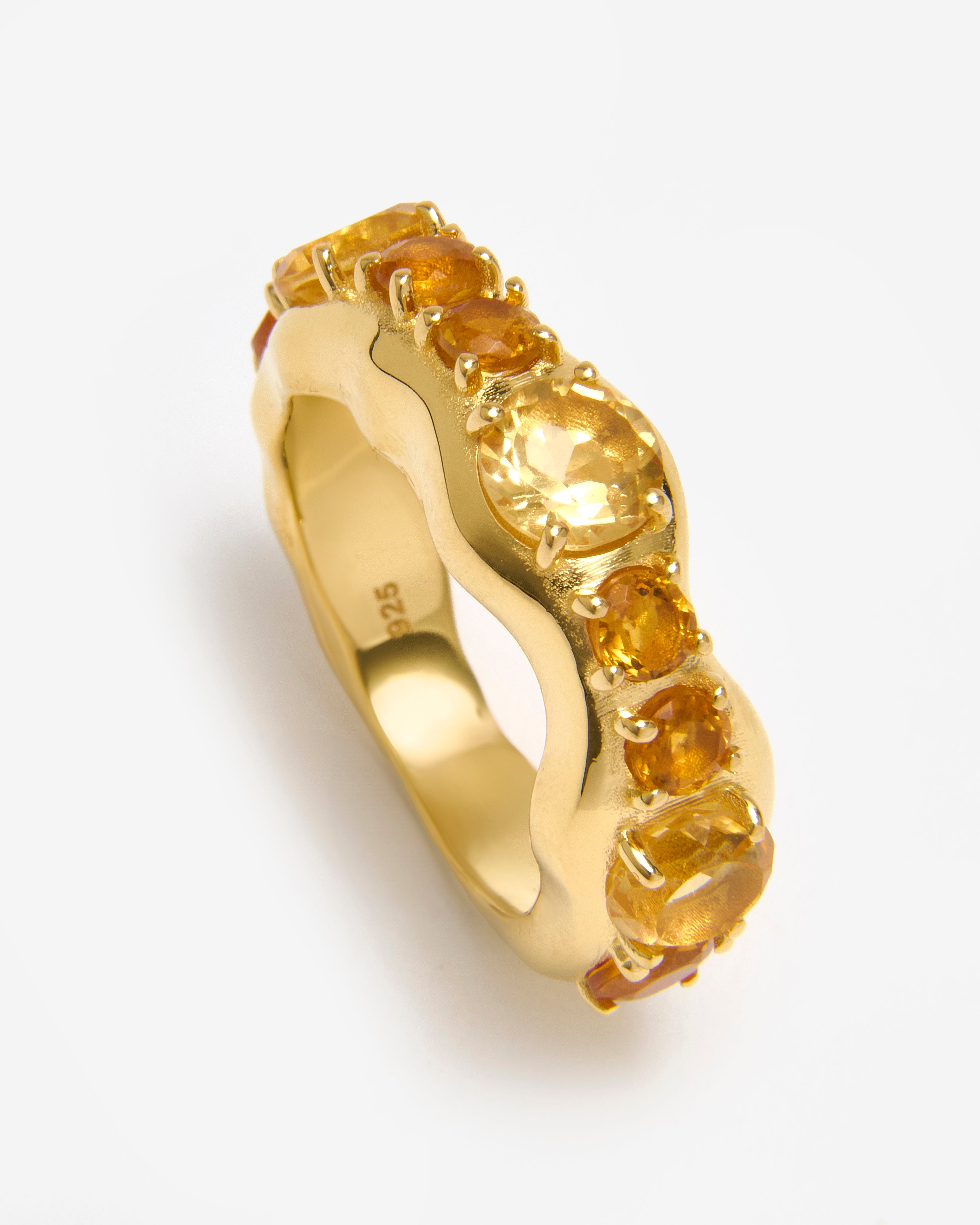 TOPAZ LAVA GILDED RING