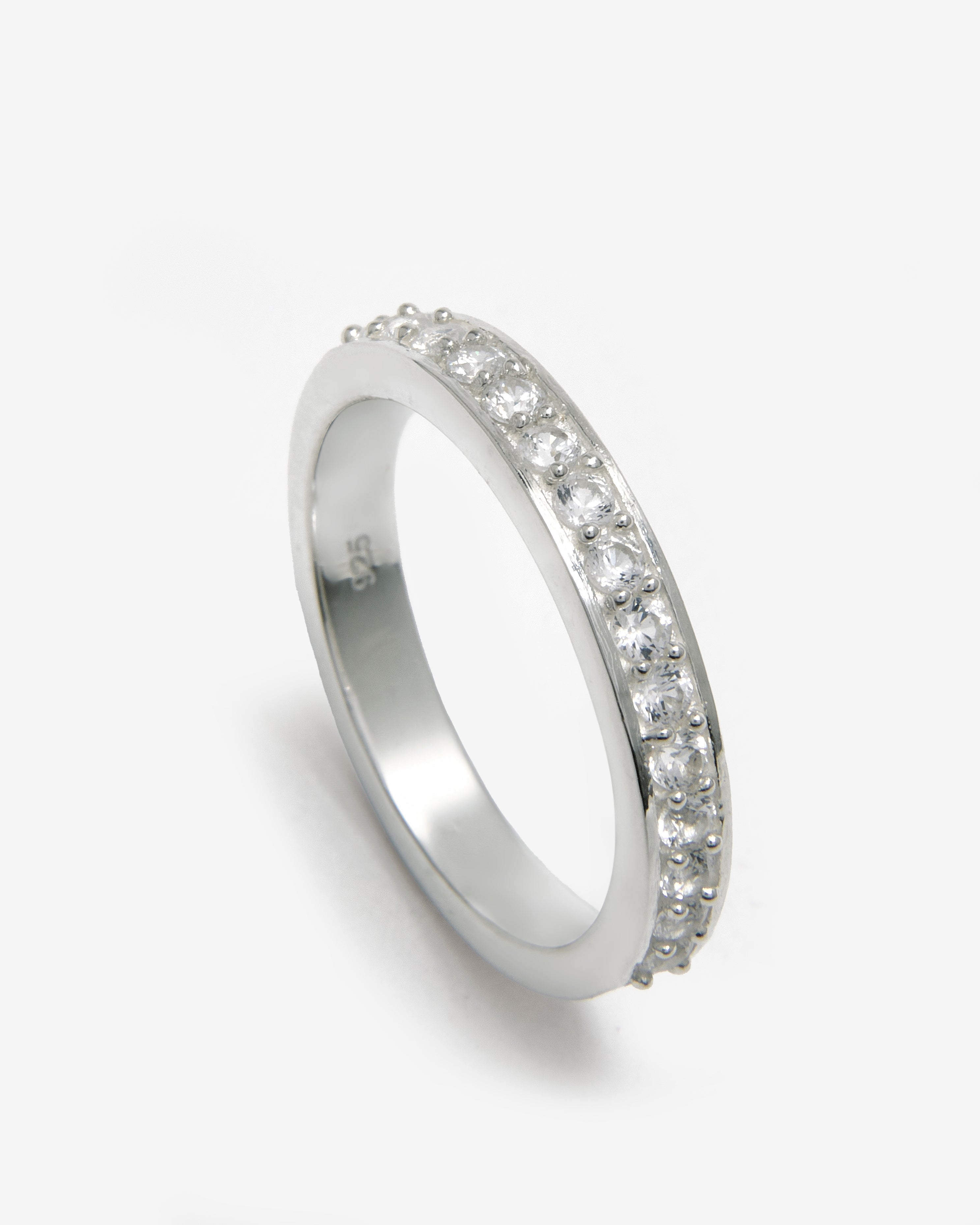 SILVER ETERNITY PAVE RING