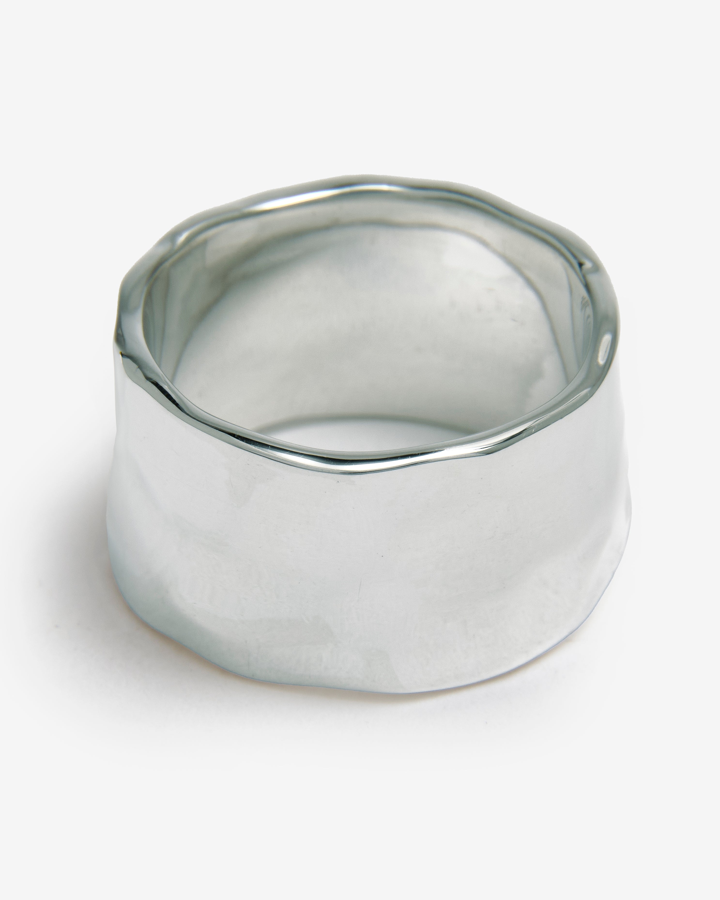 SILVER HAMMERED STACKING RING