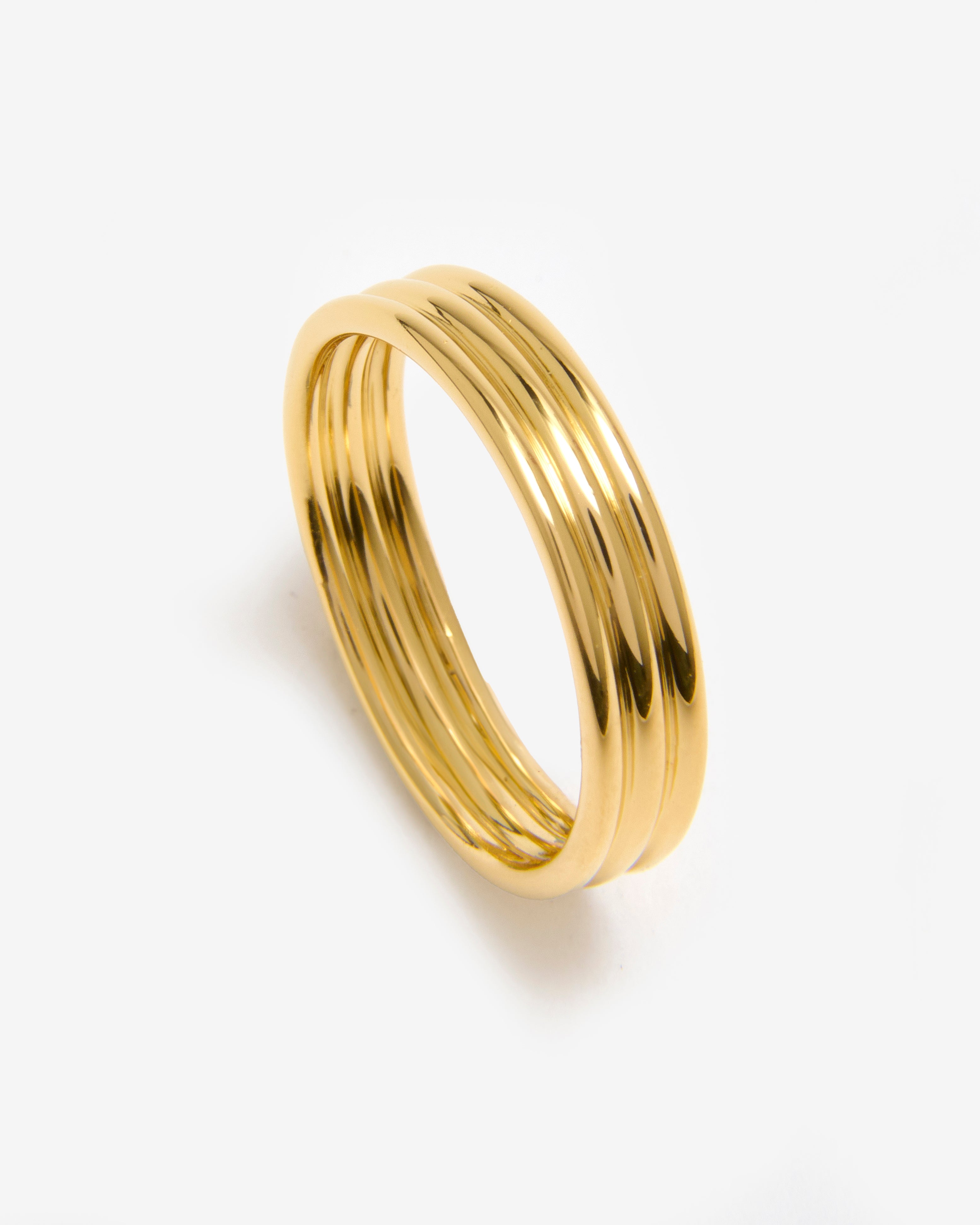 GOLD COIL STACKING RING