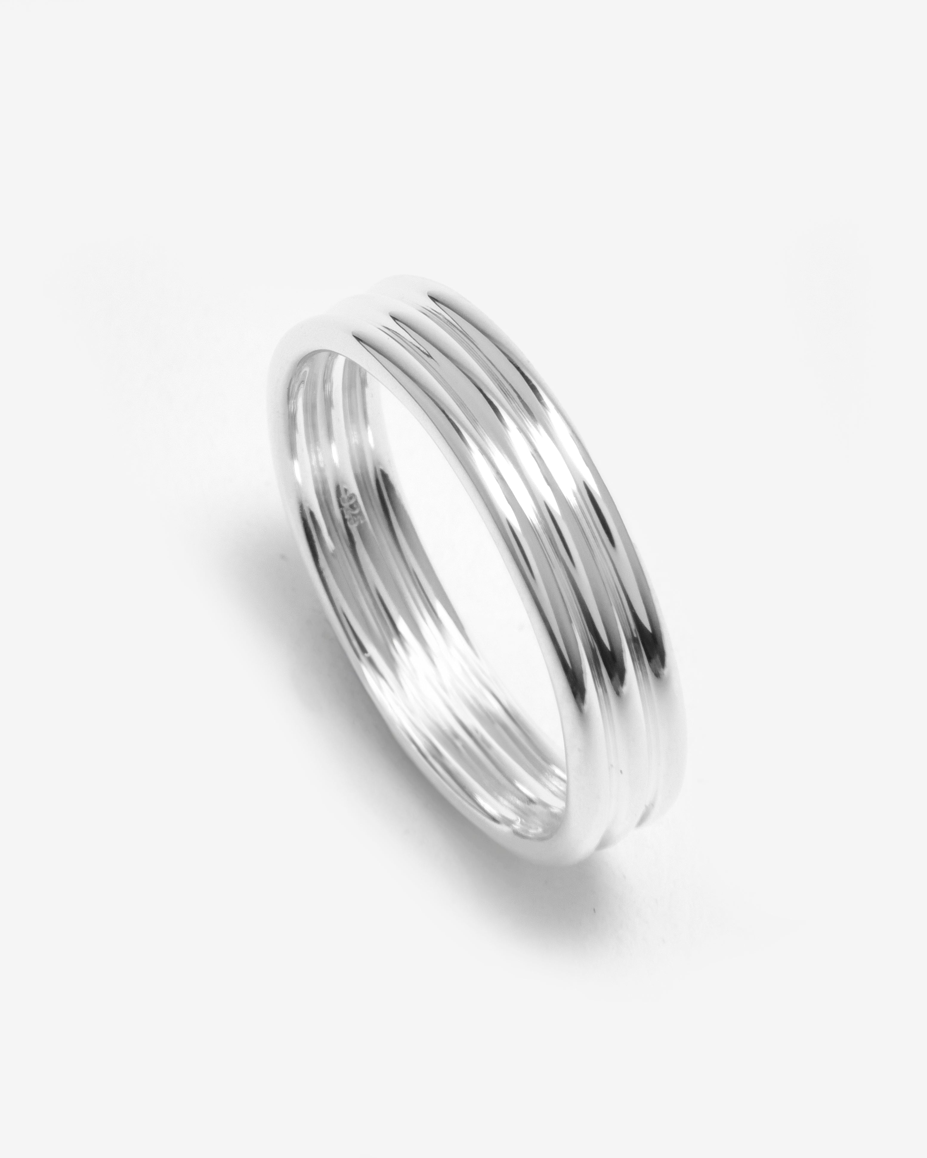 SILVER COIL STACKING RING