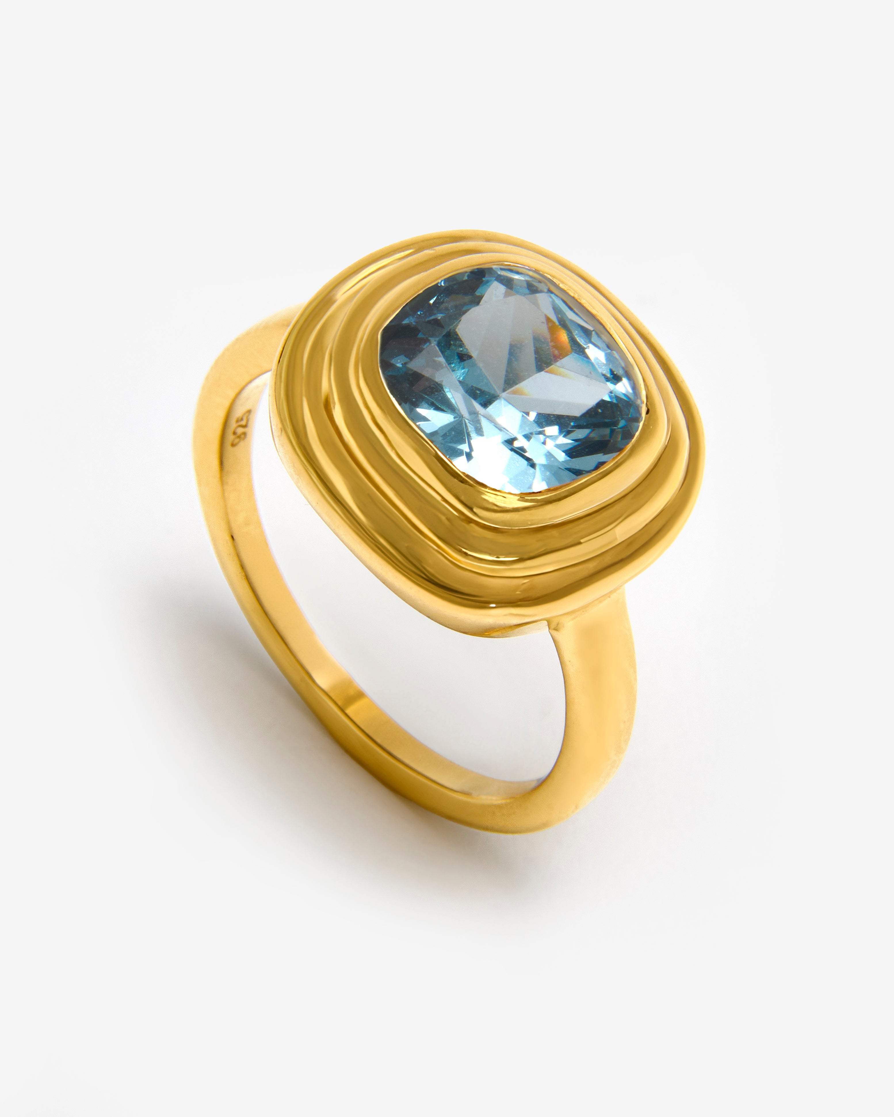 AQUAMARINE SQUOVAL RIDGE RING